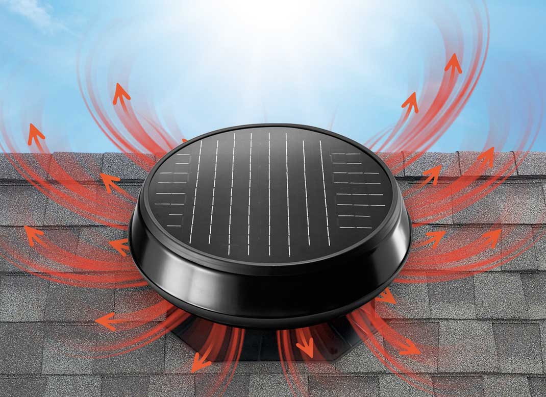 Solar powered attic fan